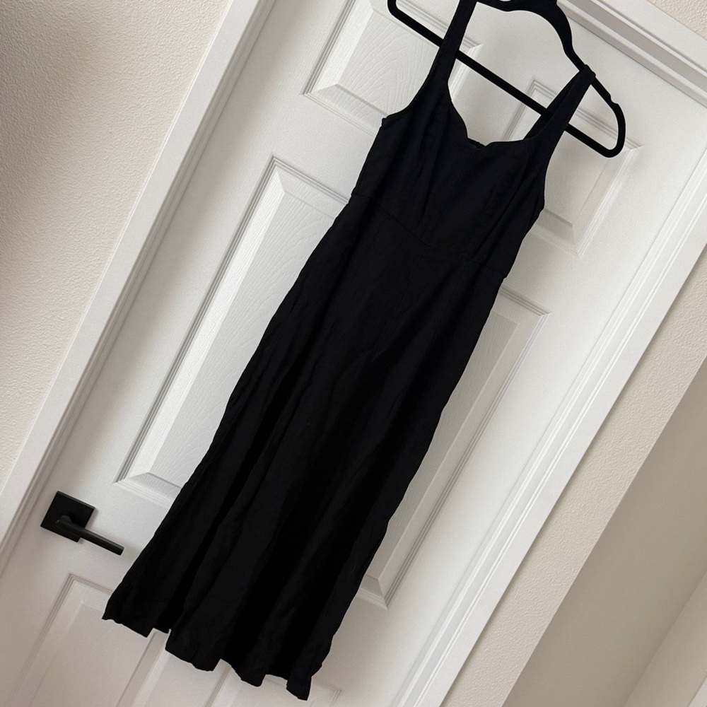 Old Navy Black Square Neck Midi Dress